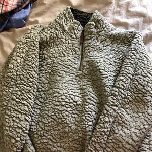 Sheepskin quarter zip pullover- brown